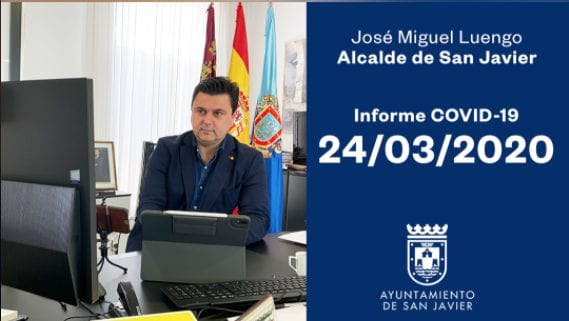 José Miguel Luengo, alcalde de San Javier, actualiza los datos referentes al COVID-19 y lluvias torrenciales en San Javier