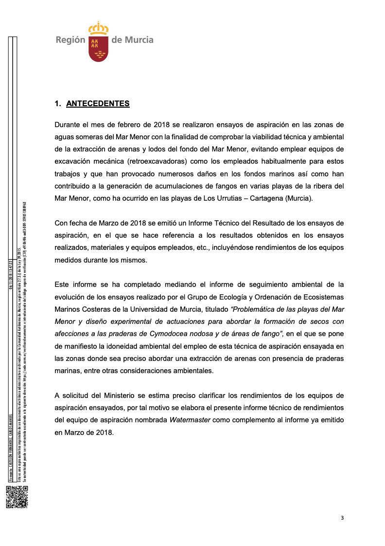 El Ministerio de Transición Ecológica dice ahora que no ha limpiado los fangos porque no dispone del coste económico de la araña finlandesa 2