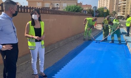 Pavimentación del carril bici en La Manga del Mar Menor