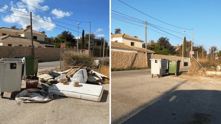 El Ayuntamiento de San Pedro del Pinatar retira 325 toneladas de escombros y enseres depositados irregularmente en la vía pública