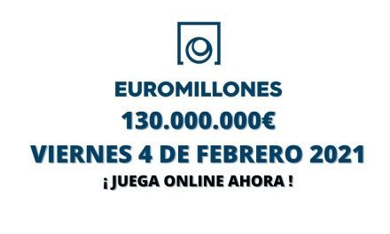 Jugar Euromillones online viernes 4 de febrero 2022, 130 millones