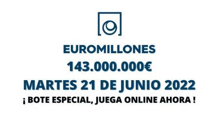 Jugar Euromillones online bote martes 21 de junio 2022