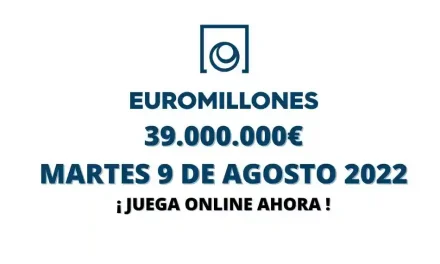 Jugar Euromillones online bote martes 9 de agosto 2022