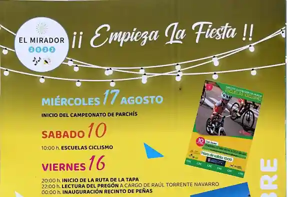 Programa Fiestas El Mirador 2022