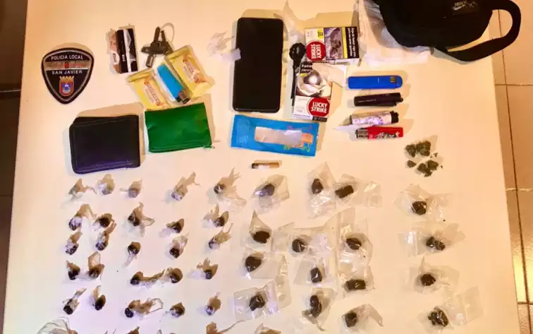 Incautados 50 dosis de hachís por Policía Local de San Javier